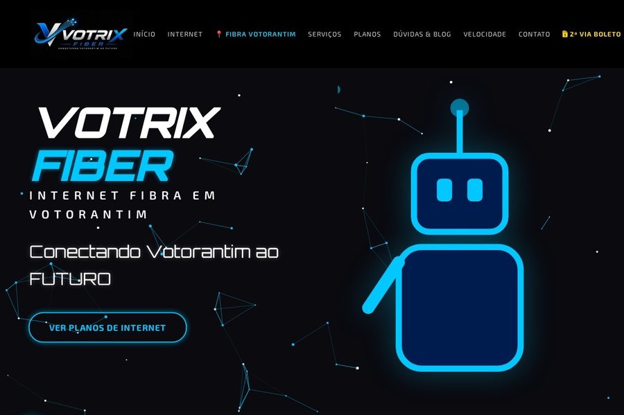 Site Votrix Fiber criado pela Inove Agência Web